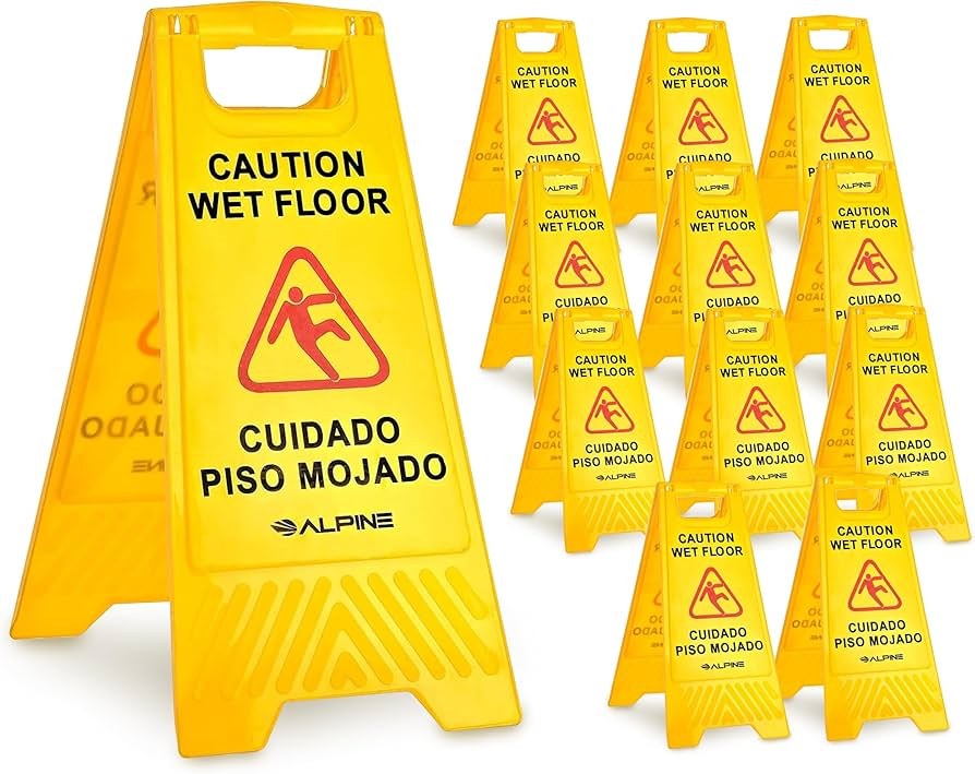 Warning Sign Set Wet Floor & Safety (5-Pack)